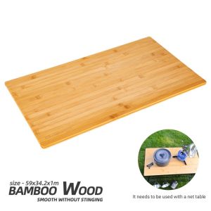 Tase Good Multipurpose Camping Stacking Storage Rack Camping Black Steel Table Stacking Storage Rack Foldable Table Bamboo Board