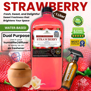 1L Strawberry Water Based Scent Essential Oil Fragrance for Humidifier Air Freshener & Linen Spray
