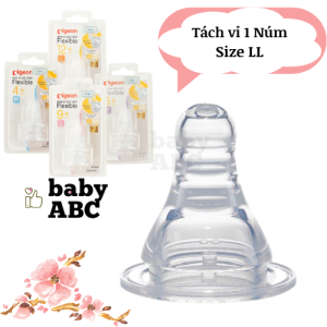 Núm Vú Cho Bé Sơ Sinh Pigon Cổ Hẹp vỉ 2 cái Siêu Mềm Thay Thế Cho Bình Sữa Cổ Hẹp Pigeon và Bình Cổ Hẹp Khác