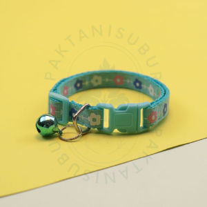 Kalung kucing Motif Bunga Dengan Lonceng Adjustable Pet Cat Collar Aksesori Hewan