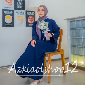 Abaya Zouma Elegan Kaos Kaki Lengan Long Sleeve Gaya Korea - Dress Wanita Modern