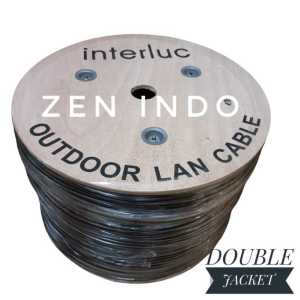 Kabel Lan FTP SFTP Cat5e Cat 5e Outdoor Double Jacket INTERLUC SPECTRA Hitam 1 roll 305 Meter