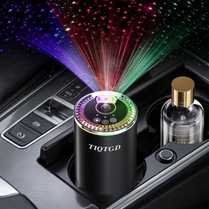 Smart Car Air Freshener Car Air Freshener Diffuser with Three Color Starry Sky Projection Auto On/Off Aroma Diffuser 3 Adjustable Mist Modes Rechargeable Aromatizante para Carro Cologne