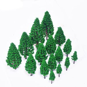 NAMSHEVA 20PCS Gift Railroad Decoration Fairy Garden Artificial Greenery Miniature Pine Tree Micro Landscape Scene Model