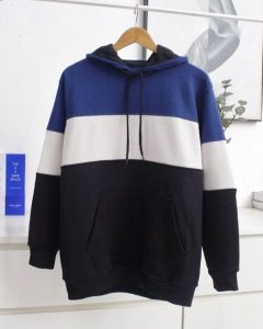 Sweater Hoodie Fullover Motif Salur Garis-Garis Stripe Pria Wanita Terbaru