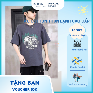 Áo phông nam Cao Cấp cổ tròn áo thun cotton nam co giãn 4 chiều mịn dày dặn mát BURNY