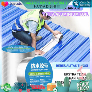SAMUDRA BIRU  - Lakban Anti Bocor 3M 5M Lem / Butyl Tape Aluminium Super Waterproof Lem Anti Air Aluminium Foil - lakban alumunium foil tahan suhu ekstrem - lakban alumunium tidak mudah robek - lakban super rekat - lakban pipa bolong retakan semen