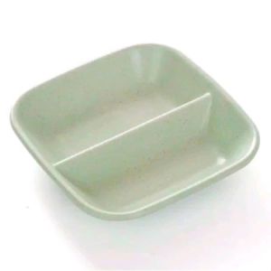 Piring Saus Sambal Kecap 2 Sekat Tebal Piring Multifungsi Bahan Jerami