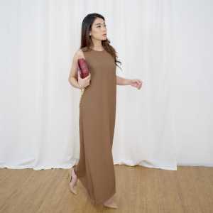 INNER  LONG DRESS  SCUBA PREMIUM POLOS TANPA LENGAN JUMBO KOREAN STYLE VIRAL