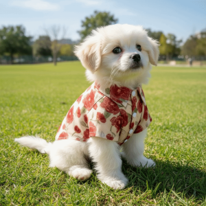EQUOMT Breathable Dog Shirt Soft Fabric Flower Pattern Dog Cooling Vest Cute Thin Cat T-Shirts Outdoor Activities