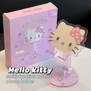 KENTAI ที่วางโทรศัพท์มือถือ Hello Kitty ที่วางอเนกประสงค์ ที่วางแท็บเล็ตแบบพับได้แบบตั้งโต๊ะ ปรับได้ อเนกประสงค์