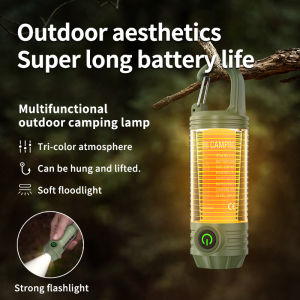 Lampu Camping Tahan Lama Mini Senter 2 In 1 Multifungsi Dengan Kait