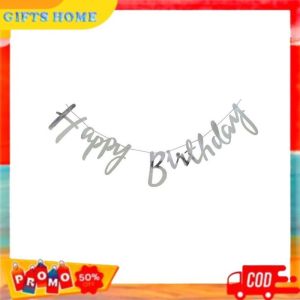 (Gifts Home) BANNER ULANG TAHUN SAMBUNG GOLD SILVER / BANNER MURAH DEKORASI ULANG TAHUN