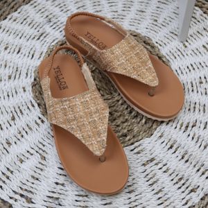 Sandal Wanita Jepit Motif Kain Tali Belakang Karet - DN 07