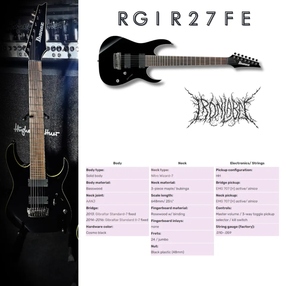 Ibanez IRON LABEL Series Pickup EMG RGIR30BFE 6 สาย / RGIR27FE 7