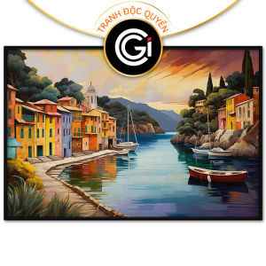 Tranh phong cảnh Châu Âu. Tranh treo tường dán tường Canvas. CGI-198