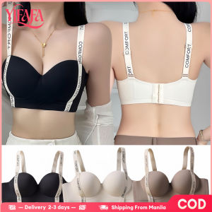 YIFAFA 【BUY 2 TAKE 1】Delivery 2-3 Days Push Up Letter Shoulder Strap Contrasting Color Womens Underwear Seamless Vest Comfortable Bra