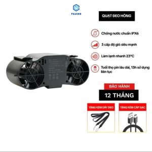 Quạt điều hòa mini 2 luồng gió gắn thắt lưng hoặc đeo cổ công suất cao F10 Pin 20.000 mah làm mát nhanh và thời gian sử dụng lên đến 24h