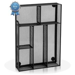 6 Grids Desk Drawer Divider Organizer Tray Multipurpose Metal Mesh Storage Basket Office Supplies