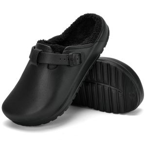 Womens Clogs Winter Mules Slip on Nurse Shoes Work Garden Slippers with Cotton Lined New Outdoor and Indoor Soft Cotton Shoes2026