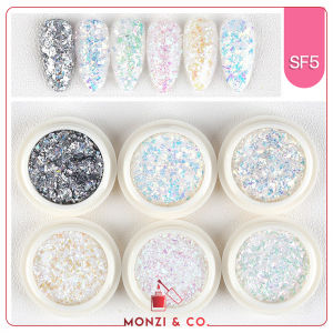 พร้อมส่งทุกวัน SET 6 ชิ้น Glitter SET ผงกลิตเตอร์ ผงกลิตเตอร์แต่งเล็บ ผงกากเพชร Nail DIY เกล็ดน้ำตาล ตกแต่งเล็บ