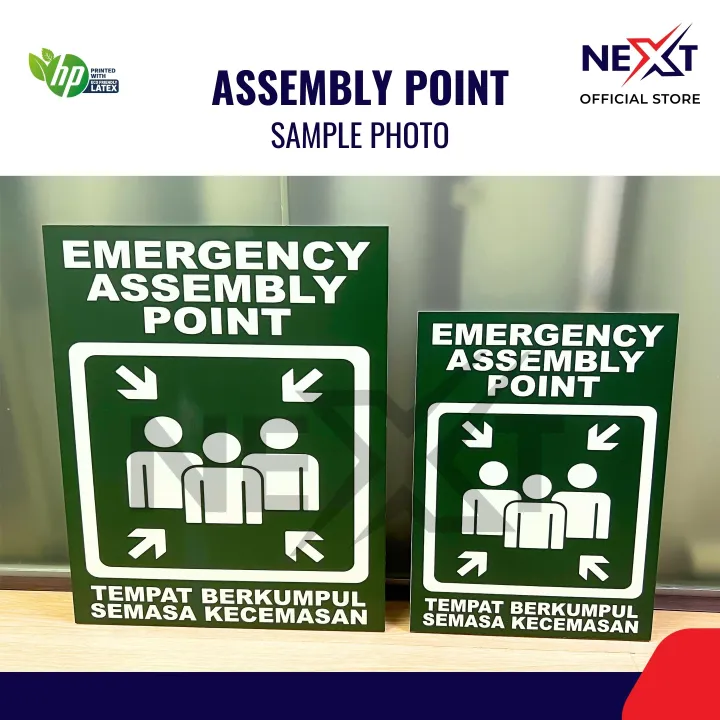 Emergency Assembly Point Signage | Sticker or Sticker on Board | Lazada