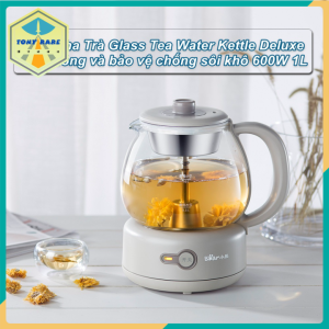TonyRare - Máy Pha Trà Glass Tea Water Kettle Deluxe hâm nóng và bảo vệ chống sôi khô 600W 1L