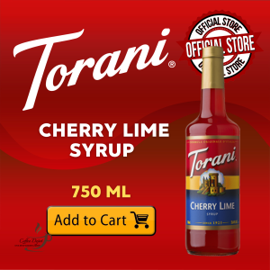 Torani Cherry Lime Flavoring Syrup 750ml - Zesty Sweet Flavor Sodas Cocktails Iced Tea Slushies Refreshing