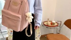 UISN #1199 Korean Backpack For Women Fashion Solid Color School bag High School College Students