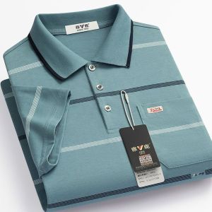 Mens short sleeved summer new high-end mens collar polo shirt