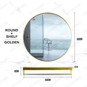 [SG Seller]Bathroom hanging round mirror with shelf