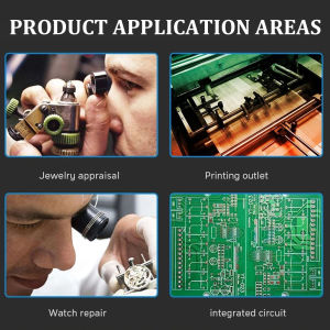 VOKTTA แว่นตาแสงไฟ LED ชาร์จ USB ได้กระจกสำหรับซ่อมหัวแว่นขยายที่มีการขยายหลายระดับ