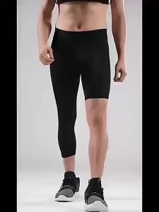 ถุงน่องบาสเก็ตบอลแบบแน่นสำหรับผู้ชายอเมริกัน 3/4 ถุงน่องสำหรับบาสเก็ตบอลแบบขาเดียว ถุงน่องบีบอัดสำหรับบาสเก็ตบอล กางเกงฝึกซ้อมวิ่ง แห้งเร็ว ระบายอากาศได้