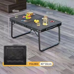 Portable Folding Table Iron Mesh Multifunctional Outdoor Camping Picnic Desk