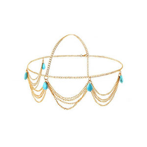 Crystal Forehead Eyebrow Pendant Headwear European  Bride Head Chain Water Drop Sparkling Crystal Rhinestone Head Chain Wedding Brides Women Headchain Bohemia Hair Jewelry