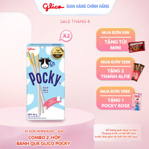 Combo 2 Hộp Bánh Que Pocky Vị Sữa Hokkaido 40G