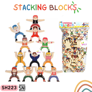 MwnToys Mainan Edukasi Anak Stacking Blocks Isi 16 pcs / Balancing Toys SH 223