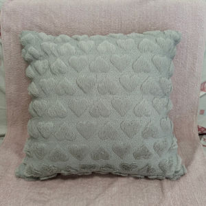 CASE ONLY Heart Plain Furry Fluffy Throw Pillow Case with zipper  Sofa Pillow Case  45x45