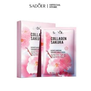 SADOER มาส์กหน้า Sakura Collagen มาส์กซากุระ ฟื้นฟูให้ความชุ่มชื้น ชะลอวัยให้ผิว ชุ่มชื้นอิ่มน้ำ 1กล่อง 10ชิ้น