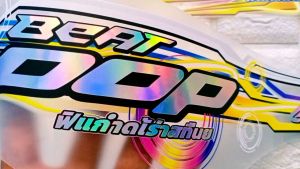 Striping Beat Pop Transparan Hologram Custom List Berrypop