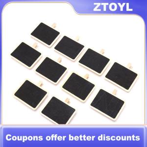 【ZTOYL】 10Pcs Mini Wooden Blackboard Clip Message Note Board Home Store Decoration
