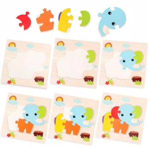Puzzle Kayu 3D Timbul - Puzzle Jigsaw Motif Binatang Kendaraan