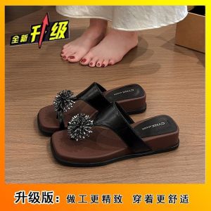 [Free Shipping] High-End Wedge Flip-Flops For Women 2026 Summer New Fashion Thick-Soled Sandals