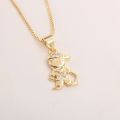 ZFZDR0LH Golden Plated Boys Girls Pendant Necklace Trendy Style Copper Base Hollow Pendant Fashion Lovely Charm Gold Plated Chain Birthday Gifts. 
