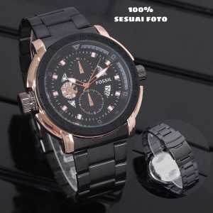 Bisa Bayar di Tempat//Jam Tangan Fossil Pria Terbaru//Tali Rantai//Free Box dan Bonus Gelang