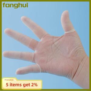 fanghui 50pcs pack Disposable Latex Finger Cover Rubber Non-slip Anti-static Finger Cots Fingertips Protector Gloves Nail Art Tool