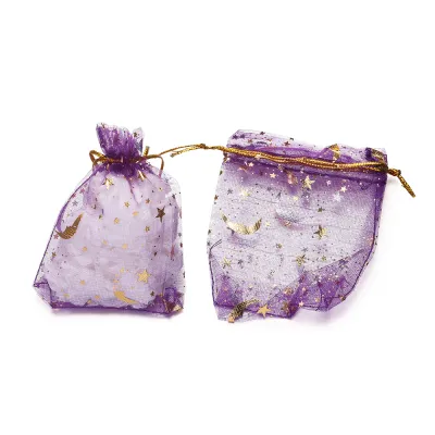 St.kunkka 10/50Pcs 7 * 9cm Organza Drawstring Gift Bag Jewelry Candy Jewelry Wedding Party Gift Wrapping Gauze Bag Fashion Bag