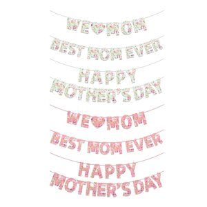 Happy Mother’s Day Flag Mothers Day Bunting Decorations for Celebrating Moms at Themed Parties and Event