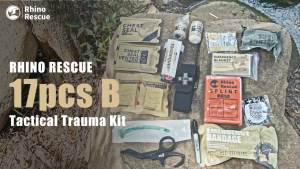 Rhino Rescue Trauma Kit Combat Survival Gear Kit Tactical for Emergency First Aid IFAK Refill Supplies
