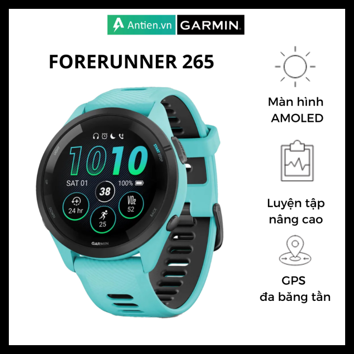 Đồng hồ thể thao thông minh Garmin Forerunner 265 - Hàng chính hãng bảo hành 12 tháng
